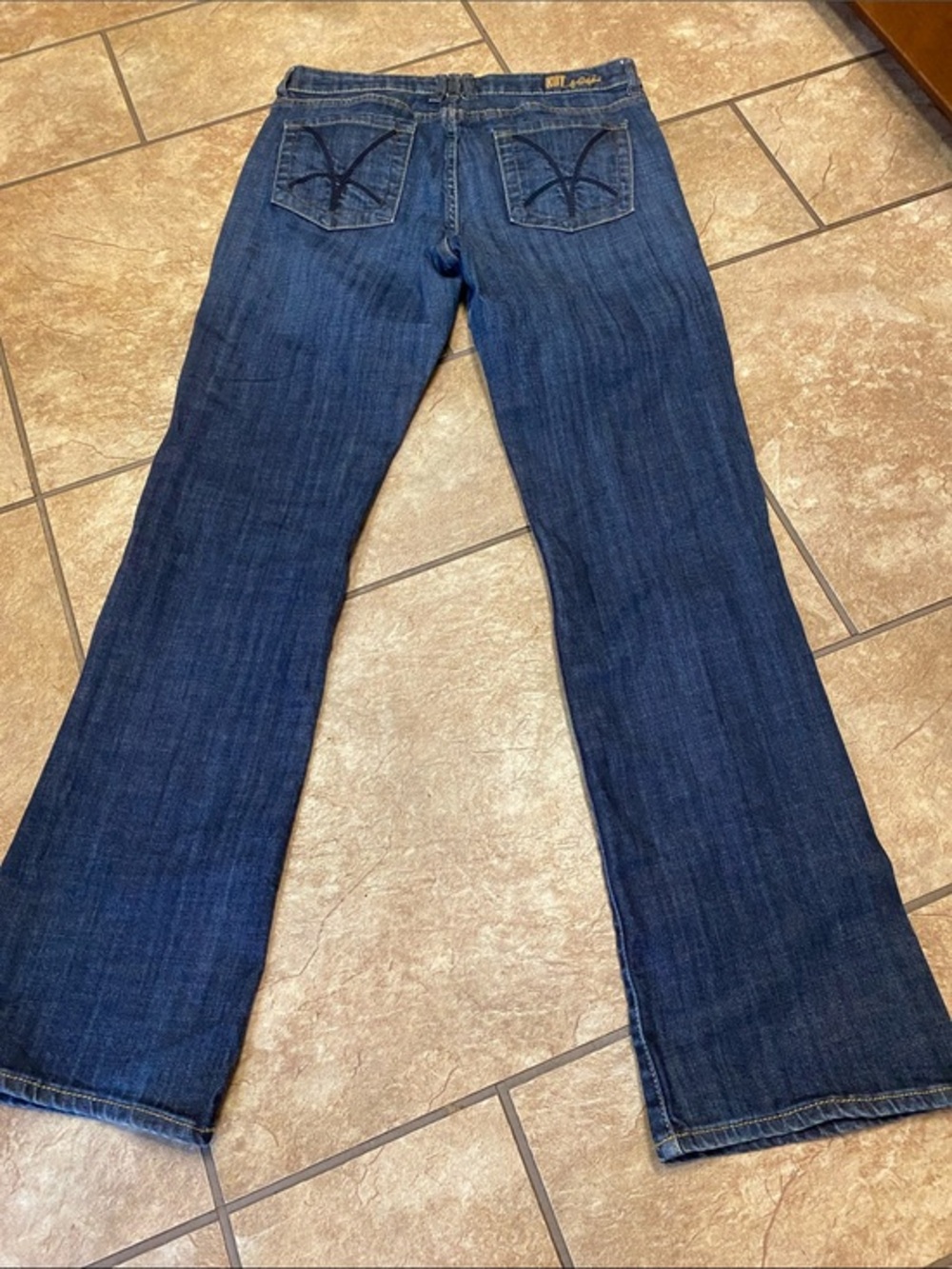 Kut From the Kloth Bootcut Jeans Dark Blue with Whiskering-8